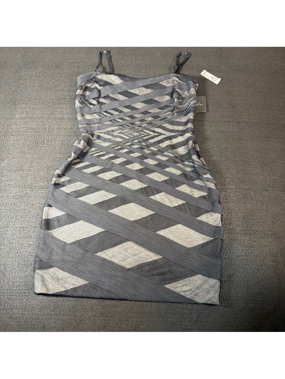 Robert Rodriguez Women’s 6 Black Gray Mesh Bandage Bodycon Dress NWT Flaw